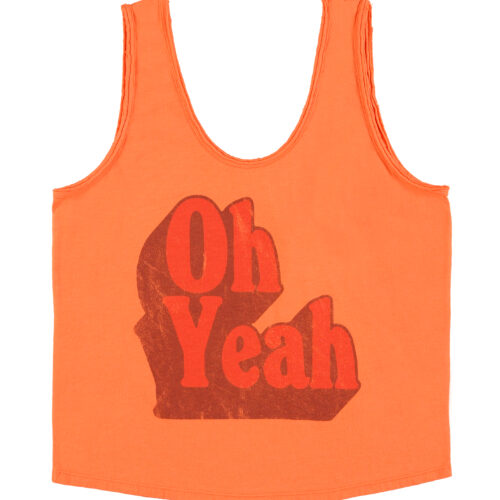 Sleeveless top w/ V-neck | Orange