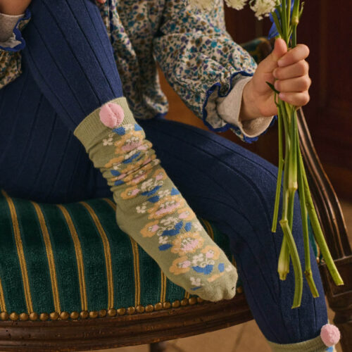 SOCKS CHELIE ALMOND KNITTED COTTON