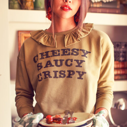 Sweatshirt w/ peter pan collar | Army green