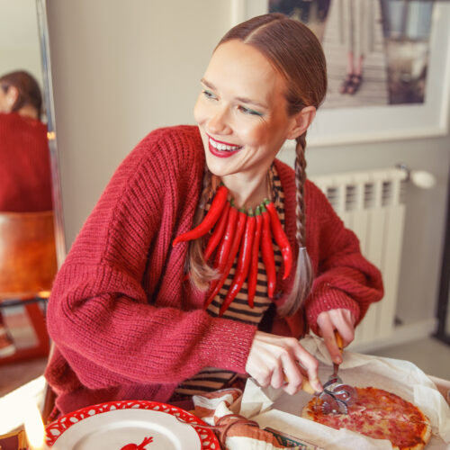 Knitted soft cardigan | Bordeaux
