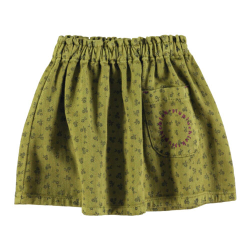 Short skirt | Khaki w/ black flowers