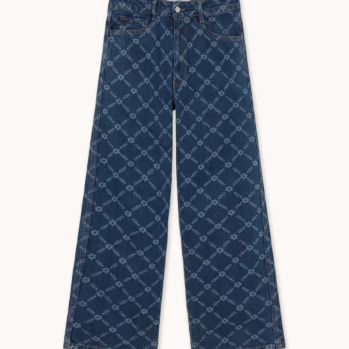Flowers Grid Maru Women Denim Trouser