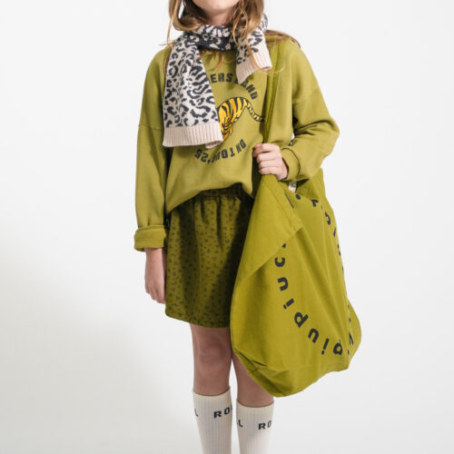 Sweatshirt | Olive green w/ tiger print